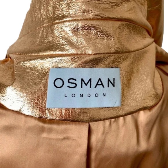 OSMAN FRALIA METALLIC ROSE GOLD TRENCH COAT NWT!! - Picture 8 of 10